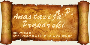 Anastasija Praporski vizit kartica